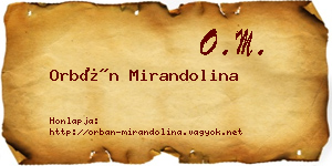 Orbán Mirandolina névjegykártya